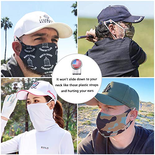 Cocooning Secret Easy Clip On Buttons For Mask (Movable) Crystal Flag Pattern Mask Button Extender Can Be Used In Combination（4Pcs） #TOP4