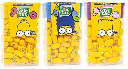 The Simpsons: Bubble Gum, Donut & Blueberry Flavor Tic tacs