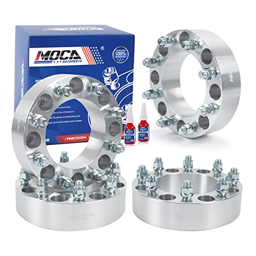 MOCA 4PCS 50.8mm 2 inch Wheel Spacers 8x170mm Bolt Pattern 57.1mm Hub Bore M14x1.5 Bolt fit 99-19 for Ford for F-250 Super Duty, for F-350 Super Duty, 03-05 Excursion, 99-09 for F-250, 99-16 for F-350