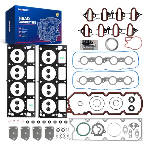 Image of KAX Engine Cylinder Head Gasket Set Compatible with Chevy Silverado GMC Sierra 1500 2005-2013, Tahoe Suburban Yukon XL 1500 2007-2014, Avalanche 2007-2013, 4.8L 5.3L, Head Gasket Kit, OE# HS26190PT2
