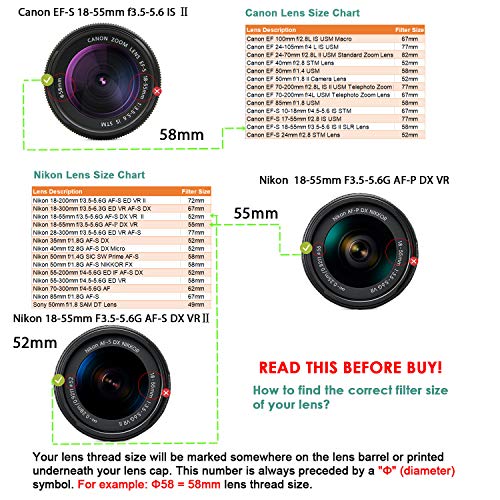 Waka Unique Design Lens Cap Bundle, 3 Pcs 55Mm Center Pinch Lens Cap And Cap Keeper Leash For Canon Nikon Sony Dslr Camera + Microfiber Cleaning Cloth #TOP2