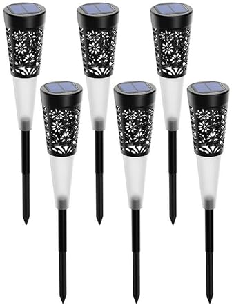 Broistan Solar LED Home Decorative Light Waterproof Pathway Lamp for Outdoor Garden ABS Plastic (Pack of 6)