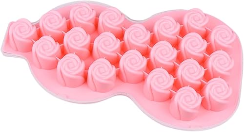Cabilock Cubo de 21 formas para cortadores rosados, hielo casero con tapa, bandeja para hacer moldes de flores, dulces, rosas, moldes para calabash,