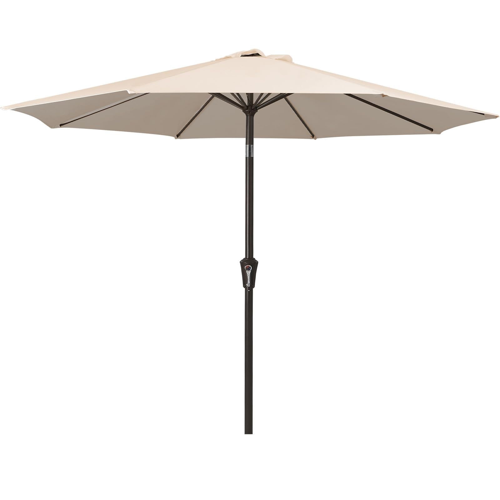 MEWAY 9ft Patio Umbrella Outdoor Table Umbrellas with Push Button Tilt and Crank Market Umbrella 8 Sturdy Ribs