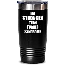 Turner Syndrome Tumbler Awareness Survivor Gift Idea For Hope Cure Inspiration Coffee Tea Insulated Cup With Lid Black 20 Oz