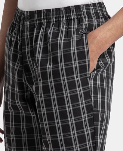 Image of Jockey 9005 Men's Super Combed Mercerized Cotton Woven Fabric Regular Fit Printed Bermuda with Side Pockets