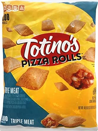 Totino's Triple Meat Pizza Rolls in a Crispy, Golden, Snackable Crust - Frozen Mini Pizzas On-the-Go and Ready Set Gourmet Donate a Meal Program - 3 Pack (48.84 oz, 100ct Each)