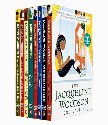 The Jacqueline Woodson 8 Books Collection Box Set (Peace Locomotion, After Tupac and D Foster,Feathers, Locomotion,Hush,Miracle's Boys,House You Pass on the Way, From the Notebooks of Melanin Sun)