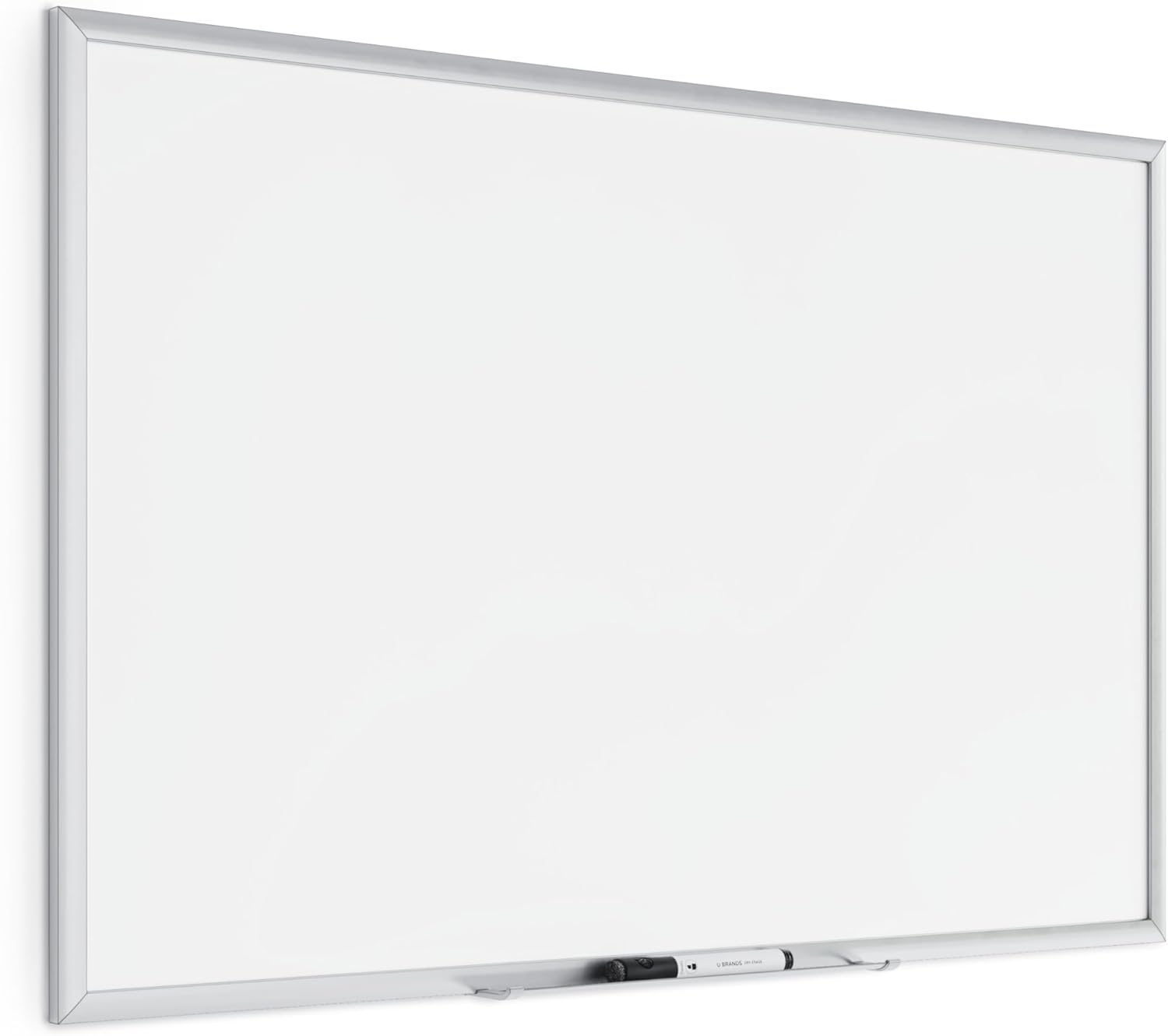 U Brands Magnetic Dry Erase Board White Board Value Set, 36" x 24" Inches, Silver Aluminum Frame Includes Marker and Magnet 23 x 35 Value Pack