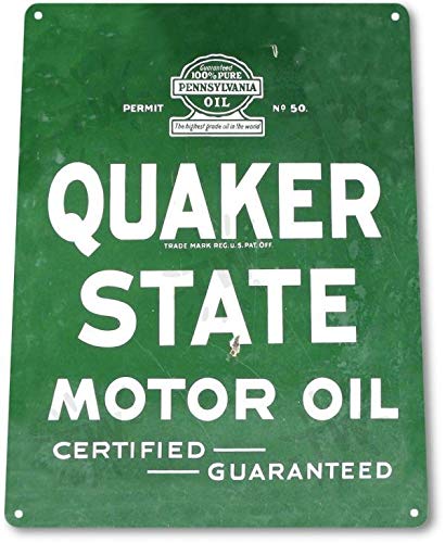 Amazon.com: 12 * 8 INCH Quaker State Motor Oil Logo Garage Shop