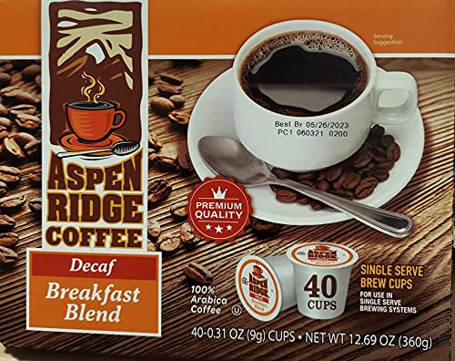 Aspen Ridge Decaf Breakfast Blend K-Cups 40 Count