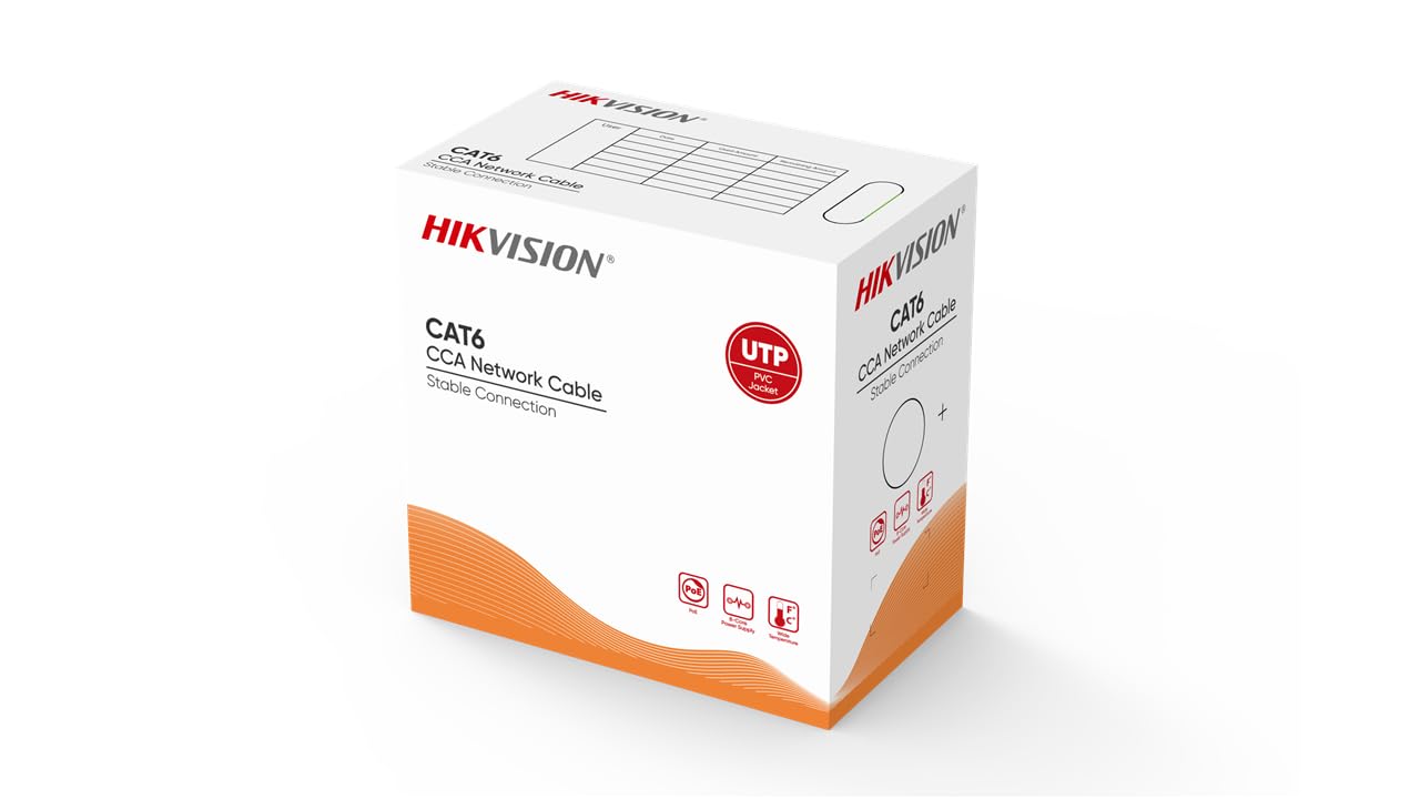 HIKVISION CAT6 Ethernet Cable 305 Meter | UTP 4 Pair 23AWG | High Speed Network Cable for CCTV, Routers, Switches & Structured Cabling | White PVC Jacket-image-42