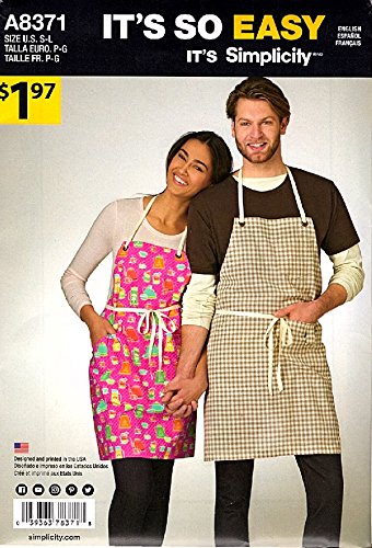 Patron de couture Simplicity 8371 tablier boucher avec poches pour homme et femme tailles S à L
