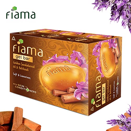 Fiama Gel Bathing Bar Golden Sandalwood Oil and Patchouli with Skin Conditioners for Moisturised, Soft and Luxurious Skin, 375g (125g - Pack of 3),... - Image 5