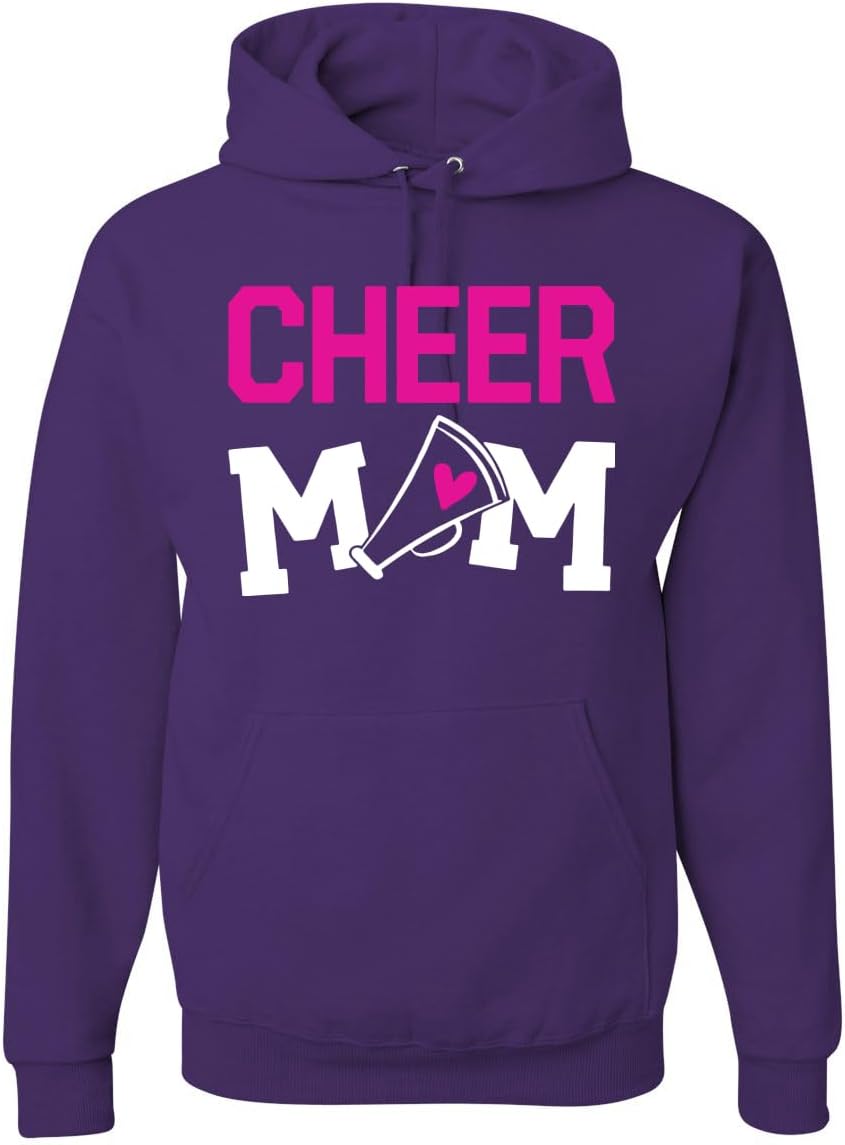 Wild Bobby Cheer Mom Kids Super-Fan Love Pink Heart Sports Unisex Hoodie Sweatshirt