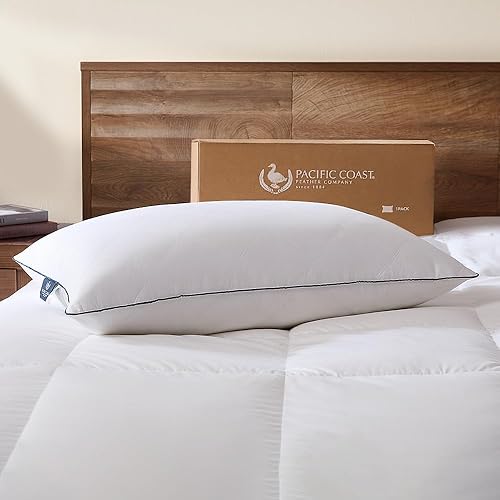 Miniatura 9 de Pacific Coast Almohadas prémium de plumas de ganso y plumón tamaño Queen, paquete de 2, colección de calidad de hotel, soporte medio para personas
