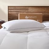 Pacific Coast Bed Pillow, Luxury Hotel Collection Goose Feather and Down Pillow for Sleeping with Classic Diamond Pattern, Medium Supportive, Standard Size 1 Pack