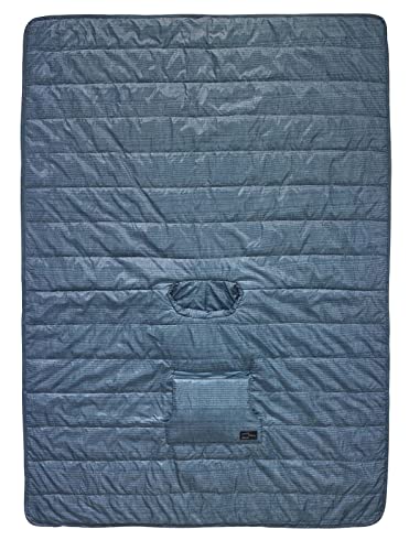 Image of Therm-a-Rest Honcho Poncho Wearable Hoodie Blanket, Blue Woven Print One Size