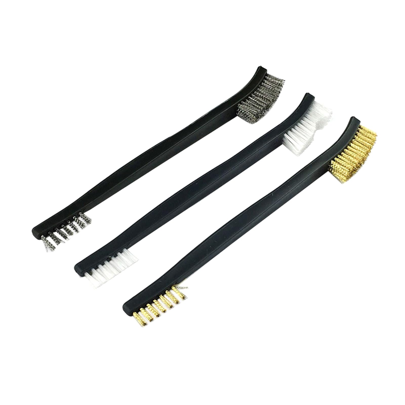 LUJIYY 3pcs Handy Mini Metal Remove Rust Brushes Brass Cleaning Brush Polishing Cleaning Welding Slag Rust Dirt Tool Wire Brush, 17CM