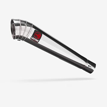Lextek Stainless Steel Polished MP4 300mm Exhaust with Link Pipe compatible with Ducati Monster 821/1200 (14-21)