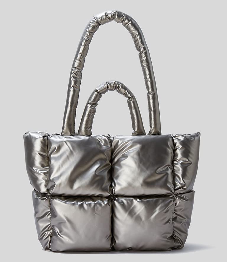 Image of Puffer Shoulder Bag for Women Mini Down Satchel Hobo Bag Quilted Tote Bag Chic Purses 2024