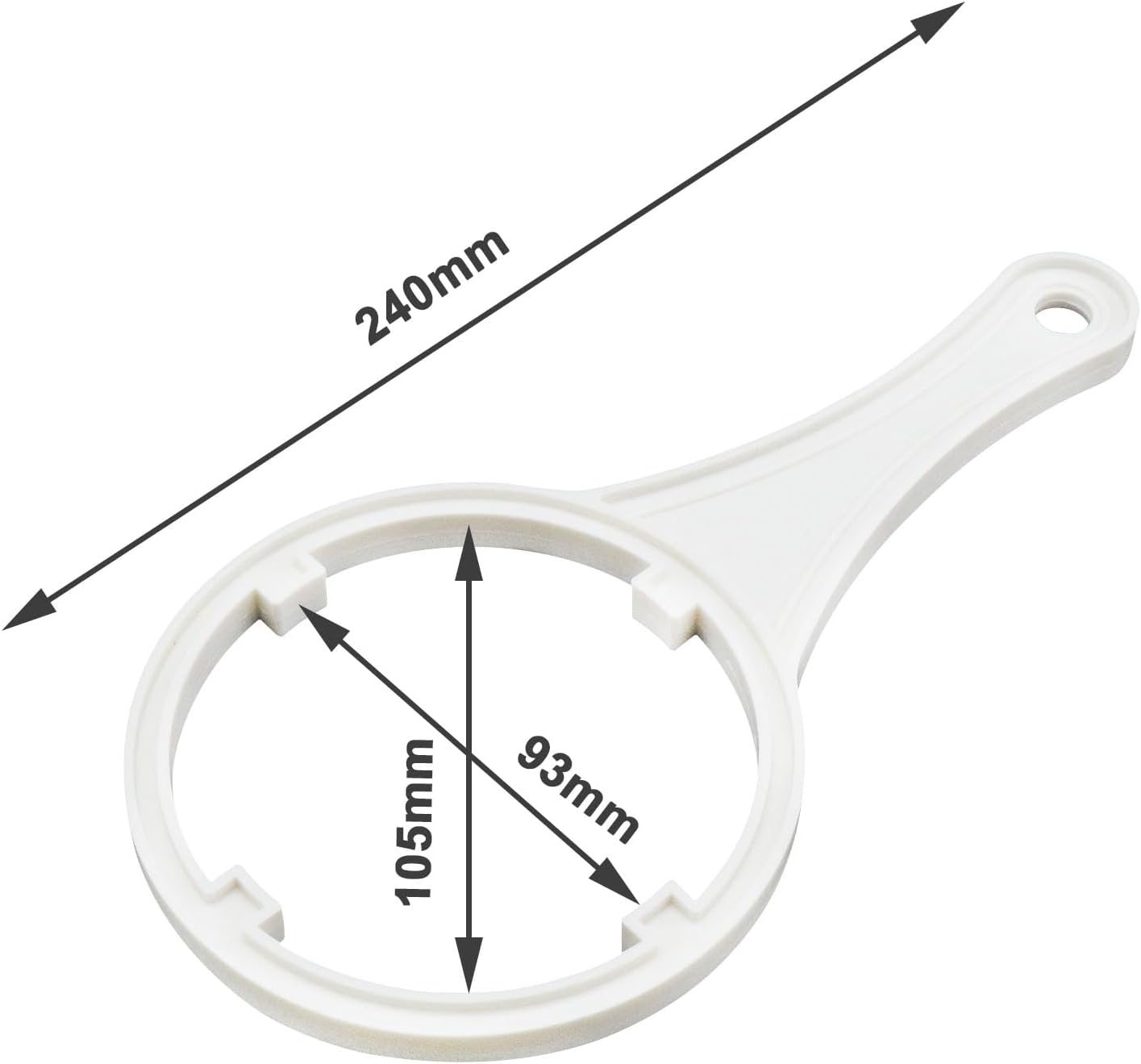 2pcs Water Purifier Cartridge Wrench Plastic Filter System Housing Wrench Replacement Tool Suitable for 10 Inch Filter Bottle Opener White