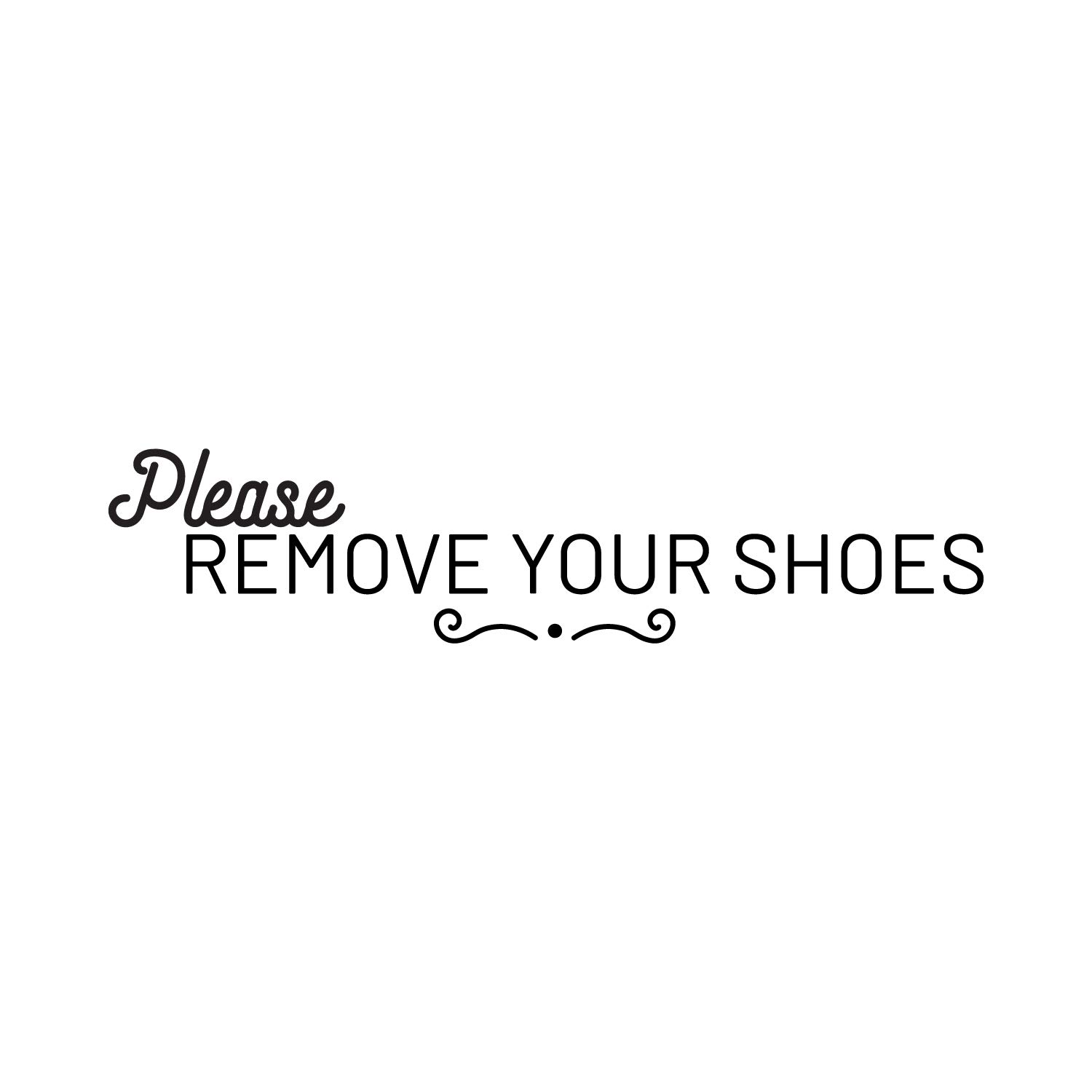 IMPRINTED DESIGNS WALL DECALSVinyl Wall Art Decal - Please Remove Your Shoes - 5" x 23" - Modern Trendy Home Apartment Entryway Door Mud Room Living Room Indoor Outdoor Friendly Household Welcome Sign Decor