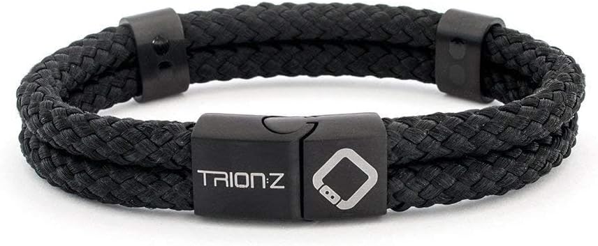 Trion:Z Zen Loop Duo Magnetic Field Therapy Wristband Featuring Patented ANSPO Technology for Carpal Tunnel Knee & Wrist Pain (Black, Medium)