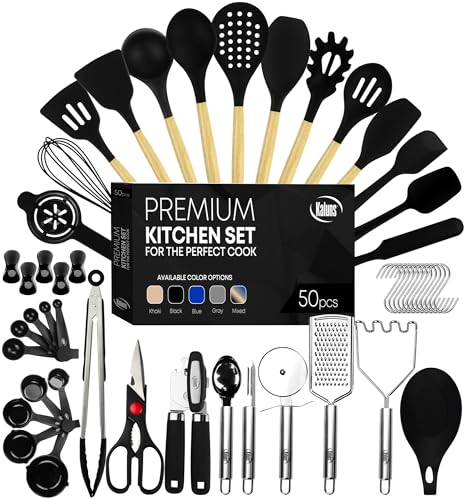 Kaluns 50 PCS Silicone Kitchen Utensils Set Complete Kitchen Set - 800 ...