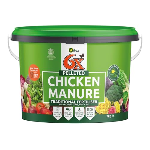 6X Natural Pelleted Chicken Fertiliser Six Times More Nutrients Than Farm Yard Manure Fully Composted Weed Free - 7Kg