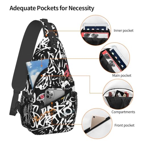 Graffiti Art Crossbody Bag Lightweight Sling Backpack Shoulder Bag for Travel Hiking Chest Pack for Men Women4