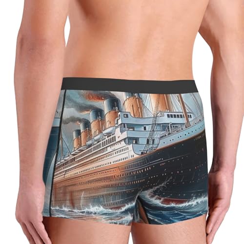 Titanic Ship Ocean Nautical Scenery Watercolor Art Vintage Men'S Boxer Briefs Cool Underwear For Men Soft Comfortable3
