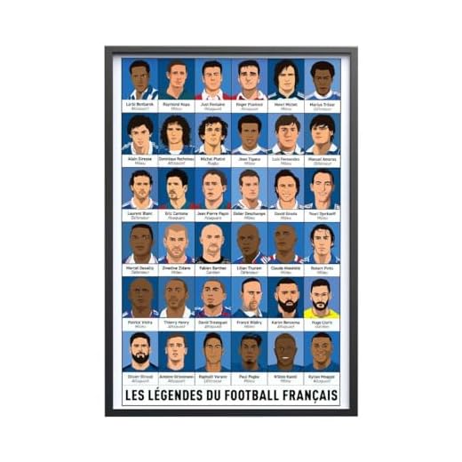 Affiche "Les Légendes du foot français" - 40 x 60 cm