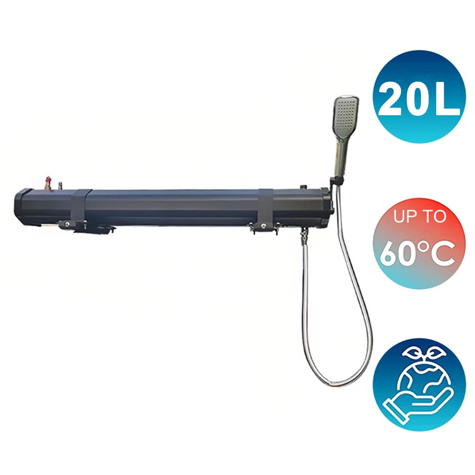 Douche de Camping, Douche Solaire, Réservoir d'eau sous Pression 18 L/20 L/30 L, pour Les Randonnées, Stockage d'eau, Compatible avec Les Activités de Plein Air(20L)