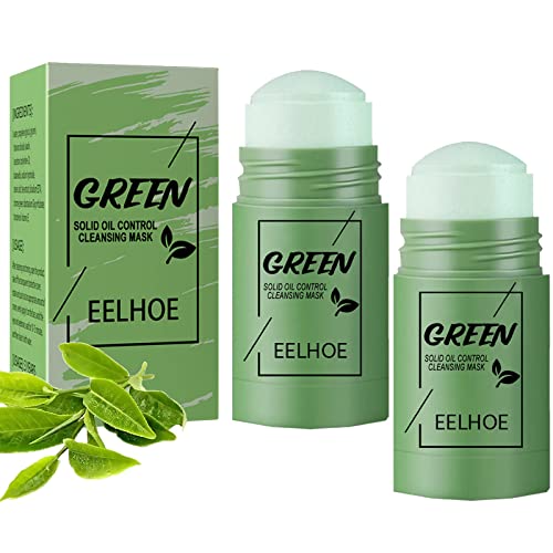 2Pack EELHOE Green Mask Stick, EELHOE Mask Stick, EELHOE Green Tea Mask Stick, EELHOE Poreless Deep Cleanse Mask Stick, Deep Cleanse Green Tea Mask Stick for Blackheads