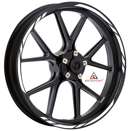 Autodomy Pegatinas Llantas Moto Juego Completo para 2 Llantas de 15' a 19' Pulgadas | Vinilo Llantas Moto Resistente al Agua, Sol, Grasa, Aceite | Pegatinas Accesorios Moto (Blanco)