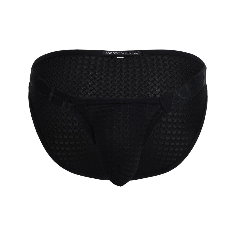 Andrew Christian Men's Black - Briefs Underwear - Martel Mesh Brief W/Almost Naked® - 1X Size S