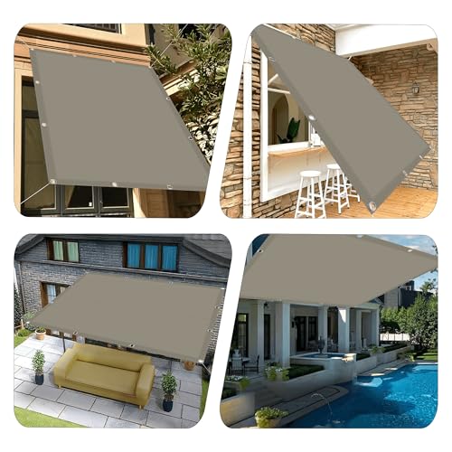Voiles d'ombrage pour terrasse et jardin rectangulaire 50x350 cm couleur sable - 3