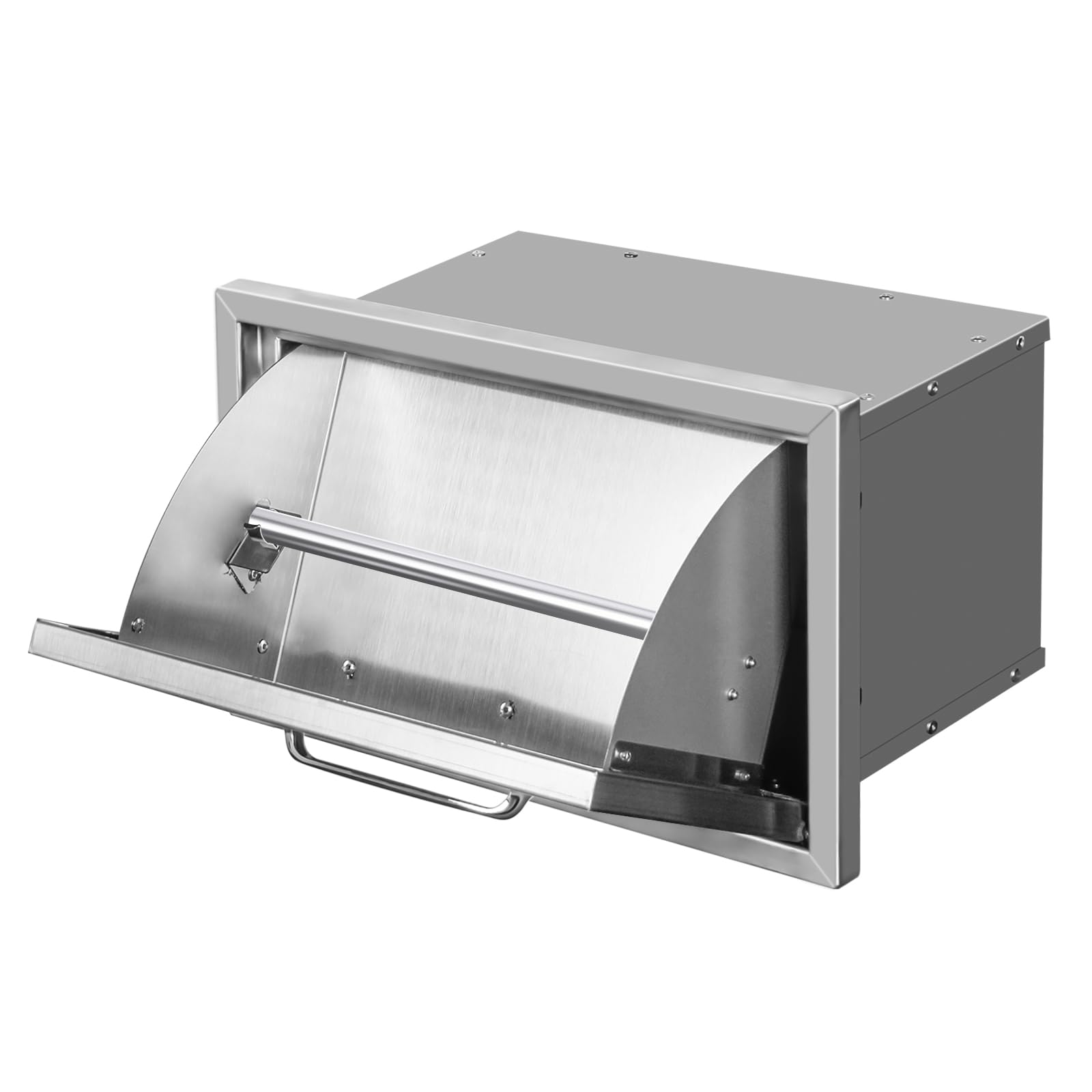 Outdoor Kitchen Drawers with Paper Towel Holder 16" W x 10"H x 10"D Stainless Steel Paper Towel Drawer Flush Mount Access Drawers for Outdoor Kitchen Island, Patio Grill Station