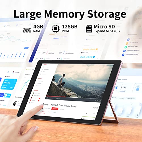 Tjd Tablet 10.1 Inch Android 11 Tablets With Stand, 4Gb Ram 128Gb Rom 512Gb Expandable, Quad-Core Processor/Wifi6/Google Gms Tablet/ 6000Mah Battery/8Mp Camera/Bluetooth/Ips Hd Touch Screen #TOP2