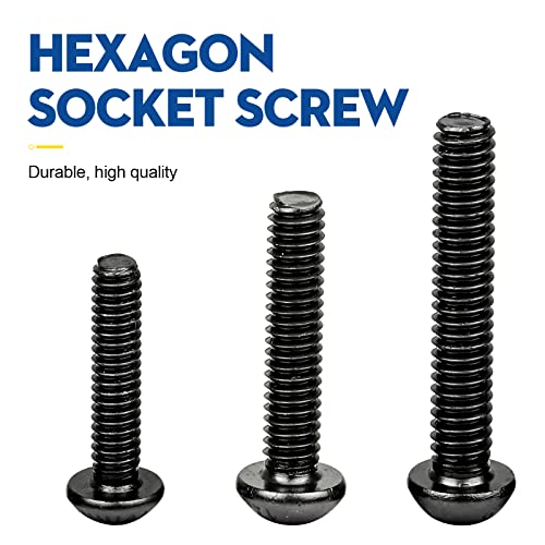 NINDEJIN M3 Button Head Hex Socket Cap Screw Bolt and Nut Assortment Kit - Image 3