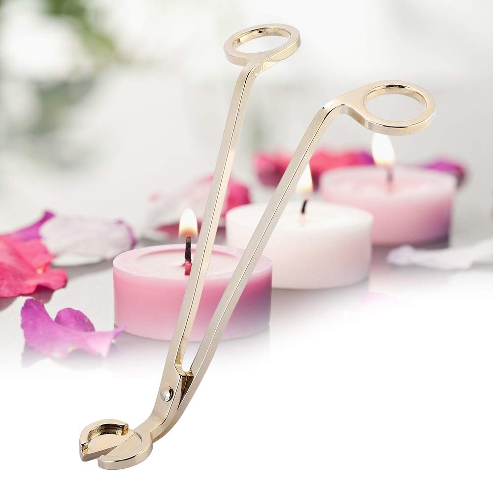 lvifloae Wick Trimmer Stainless Steel Wick Scissors Heart Shaped Candle Tool Helps You Safely Remove Cut Wicks Control Candle Flames (Gold)