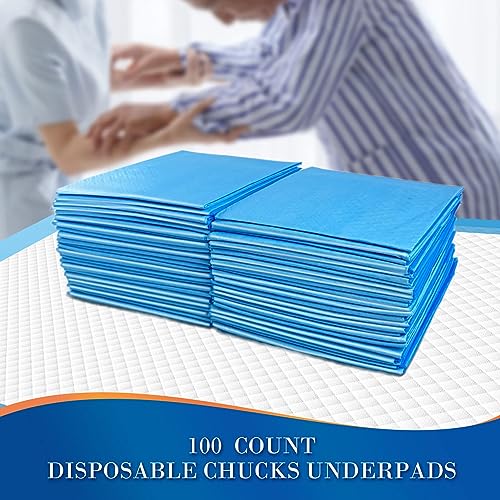 100 Count Disposable Beds Pads,23"x36" Waterproof Adults Incontinence Chucks Underpads,Absorbent Leakproof Pee Pads for Kids,Elderly,Extra Large Dog Puppy Training Pad,Baby Changing Liner