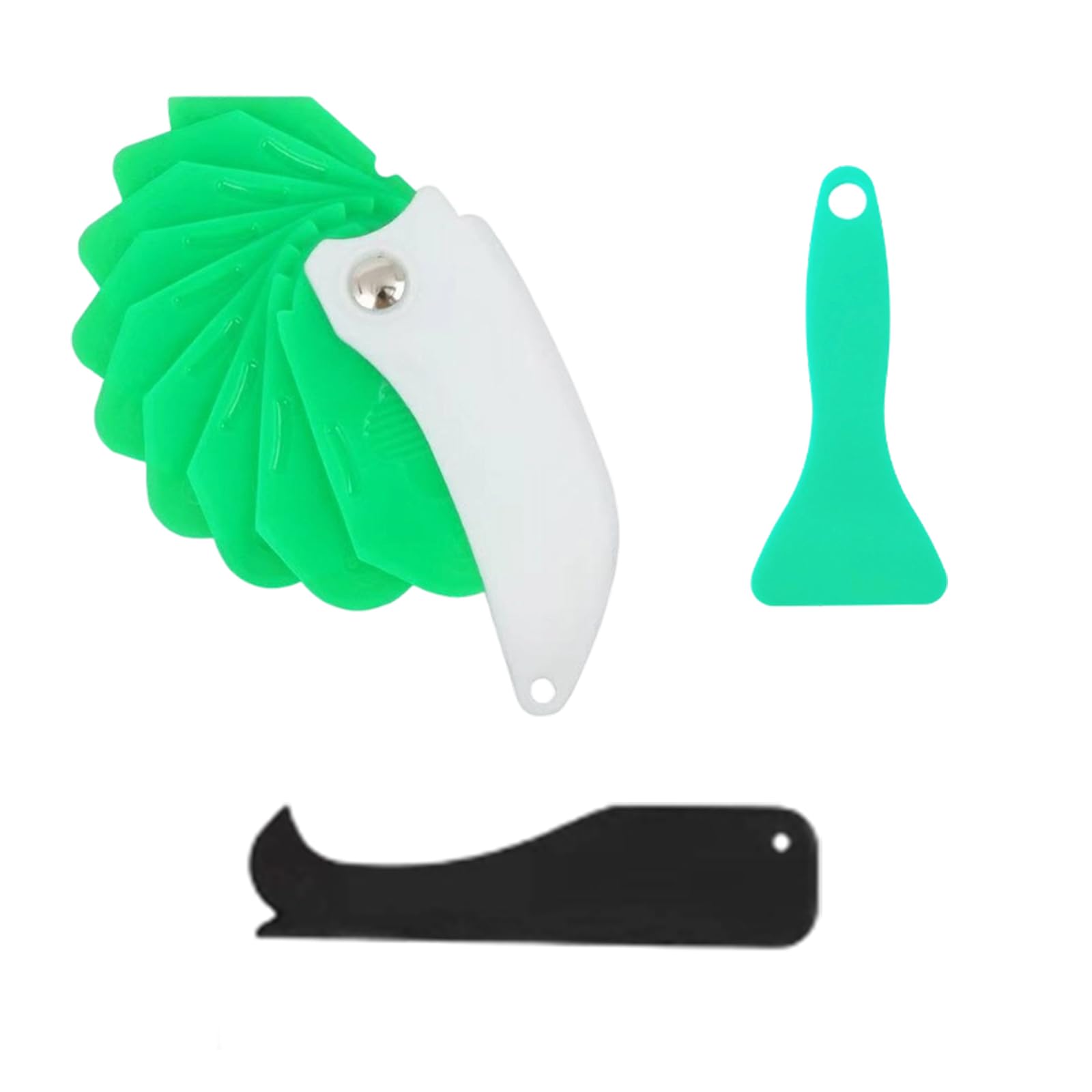 3 PCS Caulking Tool, 9 in 1 Green Caulking Spatula Multifunctional