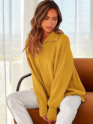 Image of ANRABESS Womens Oversized Quarter Zip Pullover Sweaters