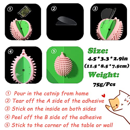 Image of 4.5in Cat Grooming Wall Mount - Corner Face Scratcher and Massage Comb for Cat and Dog (Pink)