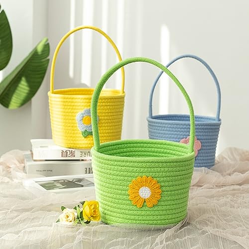 Cesta de almacenamiento tejida de cuerda de algodón para objetos pequeños 7