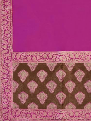 Image of PURVAJA Women's Kanjiwaram Semi-Stitched Lehenga choli
