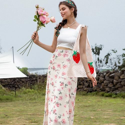 Cute-Strawberry-Pattern-Tote-Bag-Crochet-Tote-Bag-Shoulder-Bag-Handbags-Knitting-Bag-Aesthetic-Handmade-Weaving