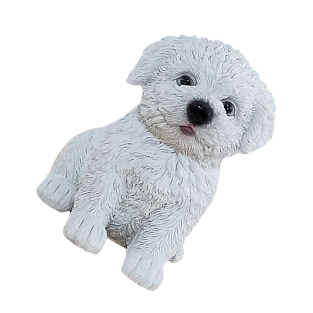 Figurine de chien en résine artisanale avec finition soignée pour déco de maison